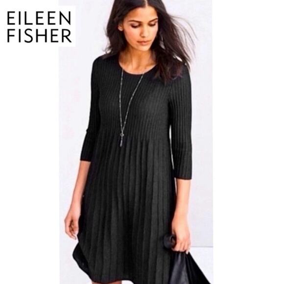 Eileen Fisher Dresses & Skirts - Eileen Fisher 100% Wool Dress Black Size Small